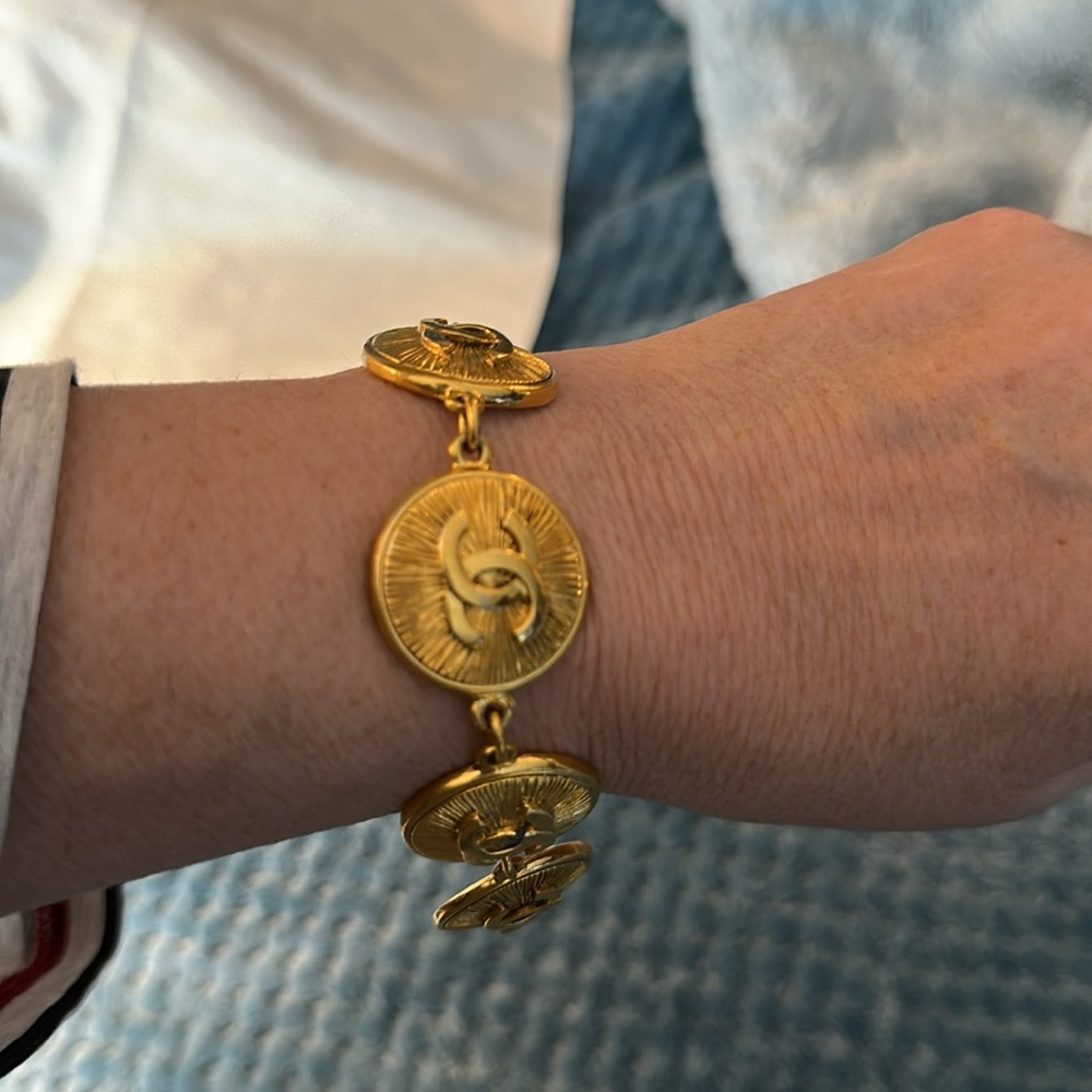 Chanel Gold Coin Sunburst Bracelet